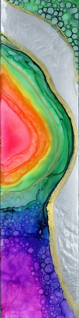 Free abstract bookmark featuring a path with green, red, and purple